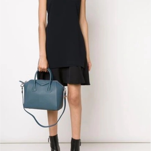 Givenchy Small Antigona Leather Satchel Oil Blue Bag New Authentic - Picture 2 of 13